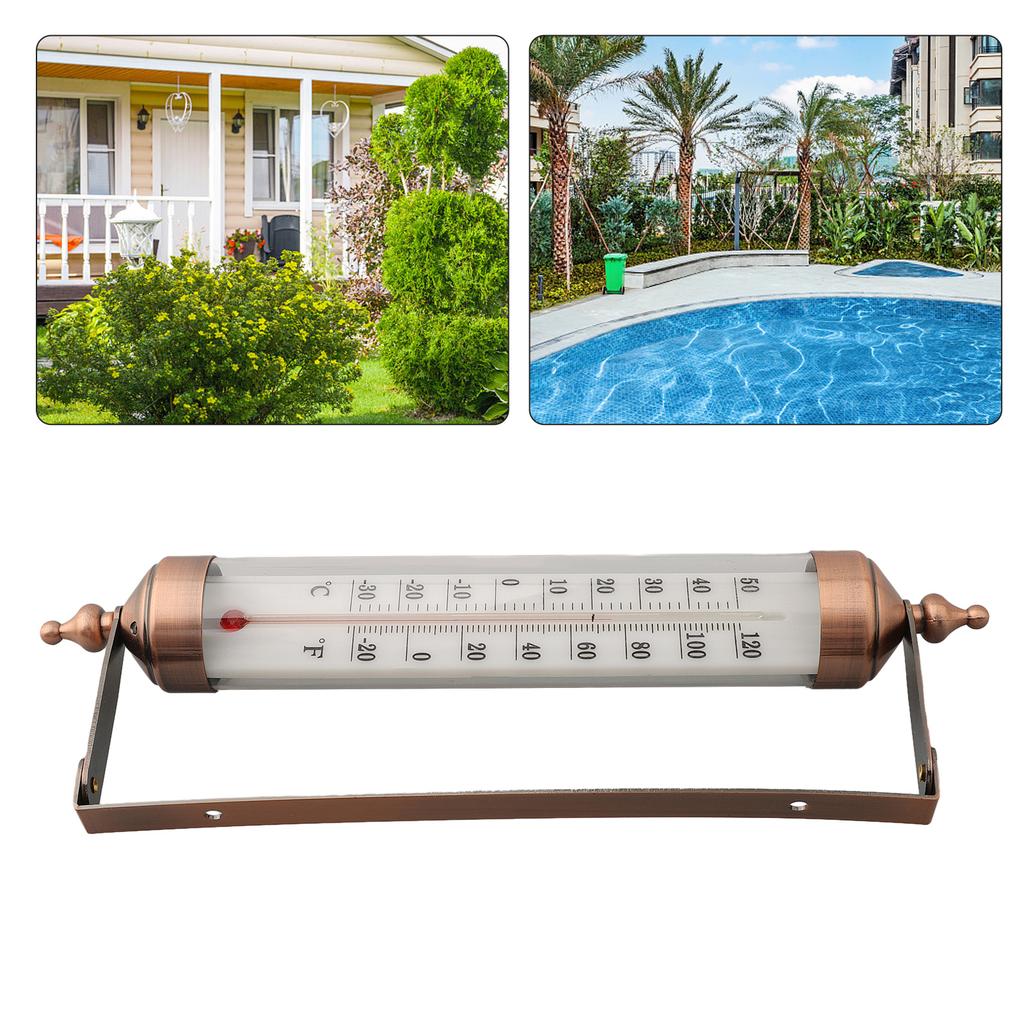 Cordless Thermometer 10 Inch Thermometer Corrosion-resistant Dual Scale Metal Construction No Batteries Required