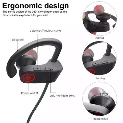 Wireless Sport Bluetooth-compactible 5.3 Earbuds IPX7 Waterproof Long Battery Over-Ear Stereo Bass Workout Gym Earphones