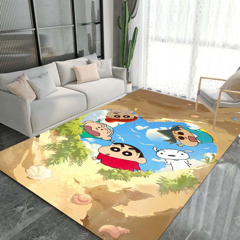 Cute Cartoon Crayon Shin-chan Rug, Suitable for Children's Play Areas, Non-slip Floor Mats, Bedrooms, Living Rooms, Sofas, and 1