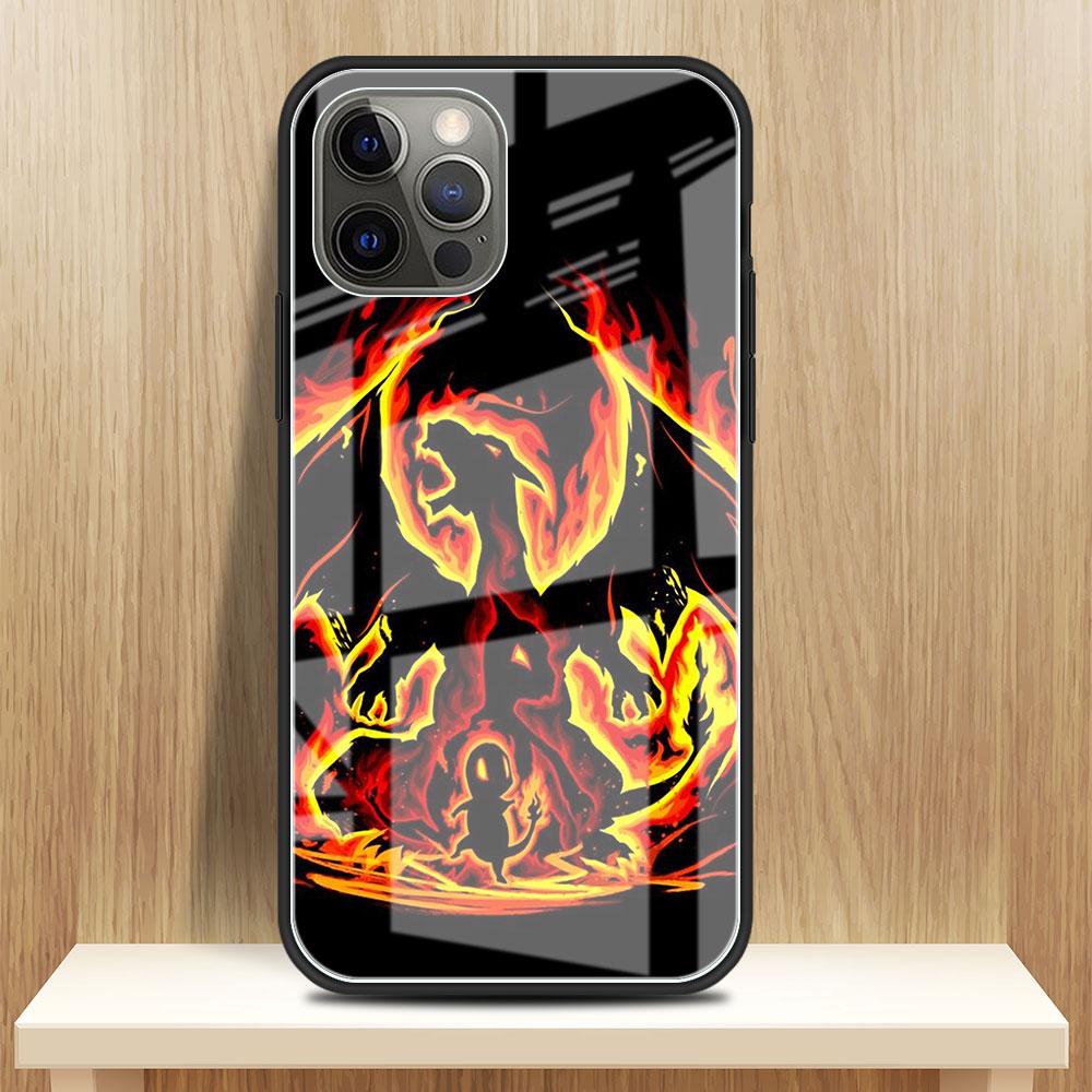 

Стеклянный чехол для Apple iPhone 13 11 14 Pro 12 7 8 Plus SE 2022 XR X XS Max 6 6S закаленный чехол для телефона Pokemon Pikachu Cool iPhone 6 6S