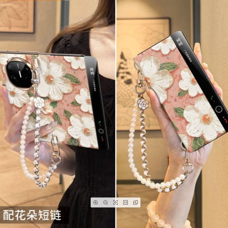 Premium Floral Leather Case Vivo X5 X6 Fold5 Honor V5 Crossbody Strap Design Slim Fit Shockproof Protection