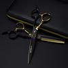 Black Gold Napsun Hairdressing & Barber Scissors Set - Straight & Thinning Shears.
