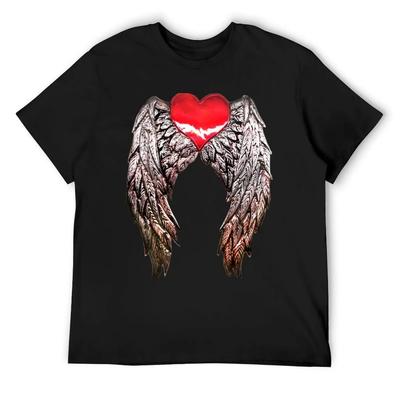 Heart with Wings T-Shirt Funny Gifts Fashion Shirts Summer Tops Big and Tall T Shirts for Men