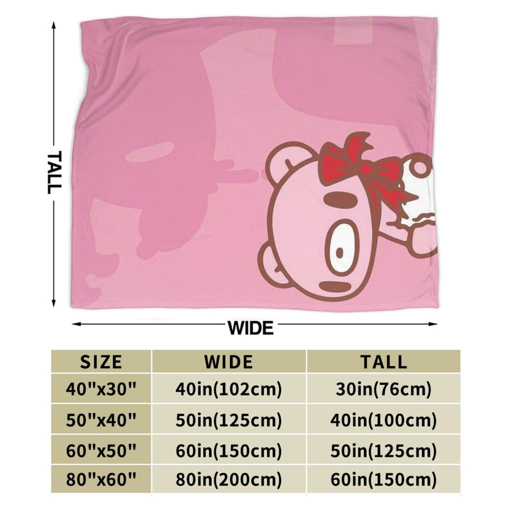 Super Warm BlanketsGirls Boys Camping Gloomy Bear Throw Blanket  Flannel Bedspread For Home Decor Funny Sofa Bed Cover