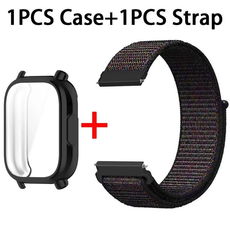 

Чехол + Нейлоновый ремешок для Redmi Watch 5 Active / 5 Lite ремешок для часов для Xiaomi Redmi Watch 5Lite 5Active Наручный ремешок и чехол Redmi Watch 5Lite чёрный