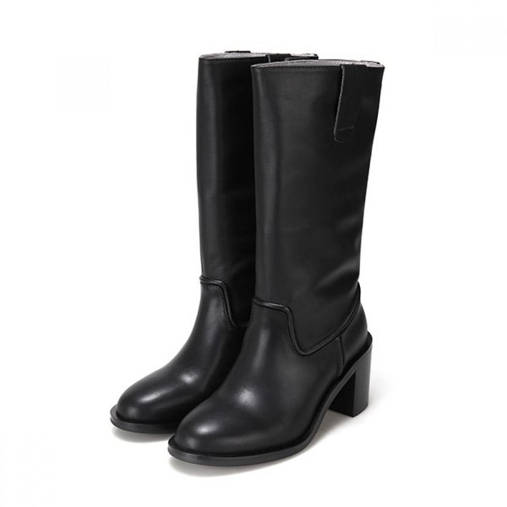 Barbara Leather Basic 7cm Half Long Boots Bbg868bk 225mm