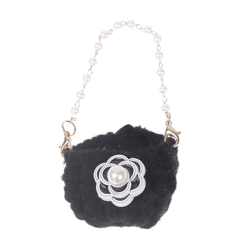 Миниатюрная шерстяная сумка Dollhouse Сумка с жемчужной цепочкой Ручная сумка через плечо Модная сумка с цепочкой