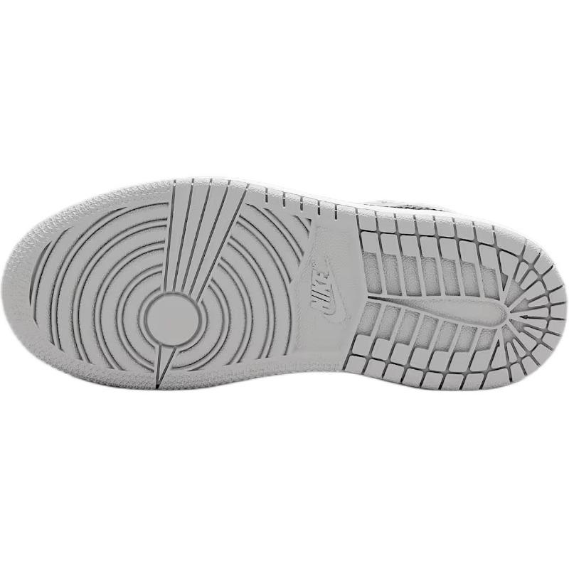 Air Jordan 1 Mid kids mid-top basketball shoes white black comfortable versatile durable for little kids & big kids DQ8424-101