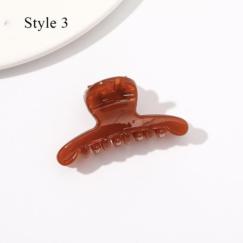 4.3cm Jelly Color Mini Hair Claws Crab Hair Clips Women Acrylic Geometric Hollow Hair Clips Clamps High Ponytail Holder Hairpins