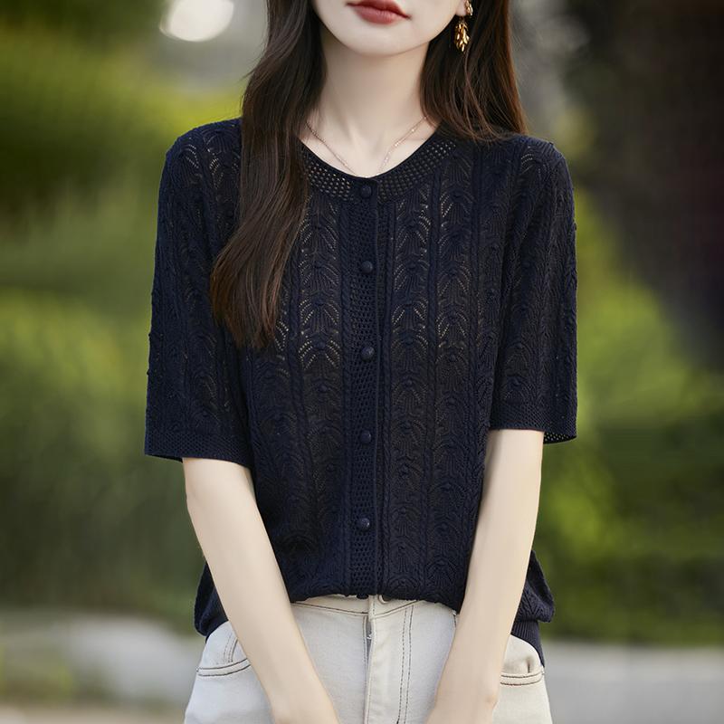 

Женский легкий кардиган из 50% шерсти и 50% шелка Mulberry — универсальный трикотаж на все 4 сезона для комфорта и стиля в любое время года XL чёрный