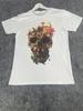 Off Prize Shirt Mens Medium Skull Print Floral Tee White Slim Fit N106