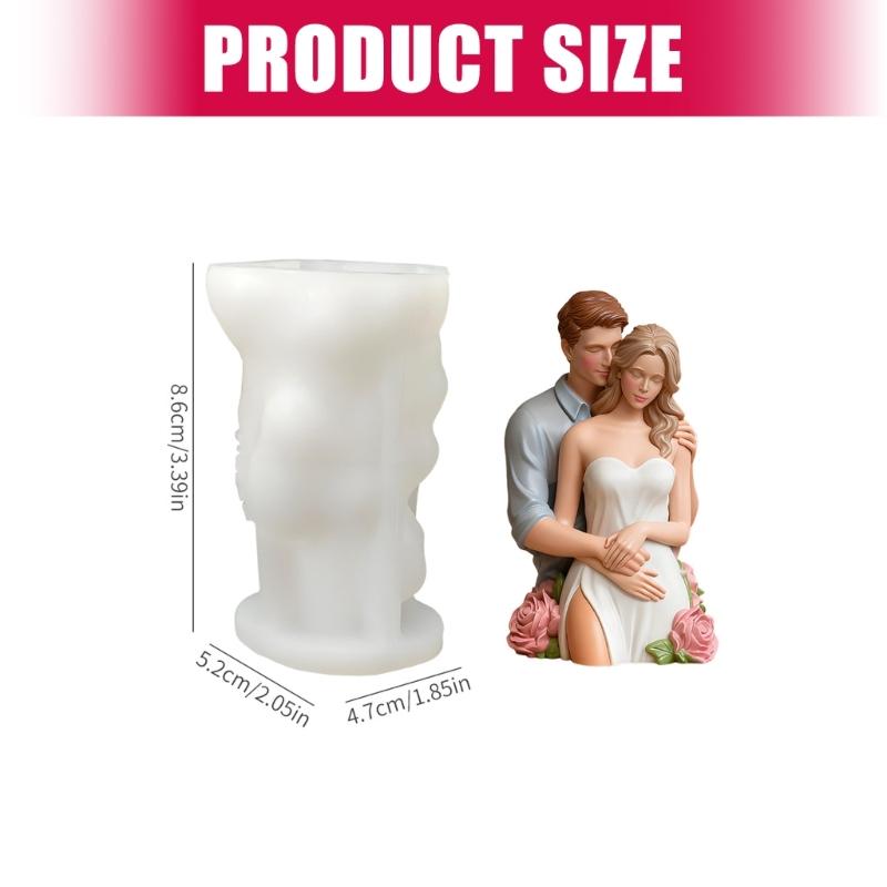 Rose Couple Candle Crafting Mold Silicone Mould for Unique Handmade Crafts Epoxy Resin Wedding Decoration Making Mold