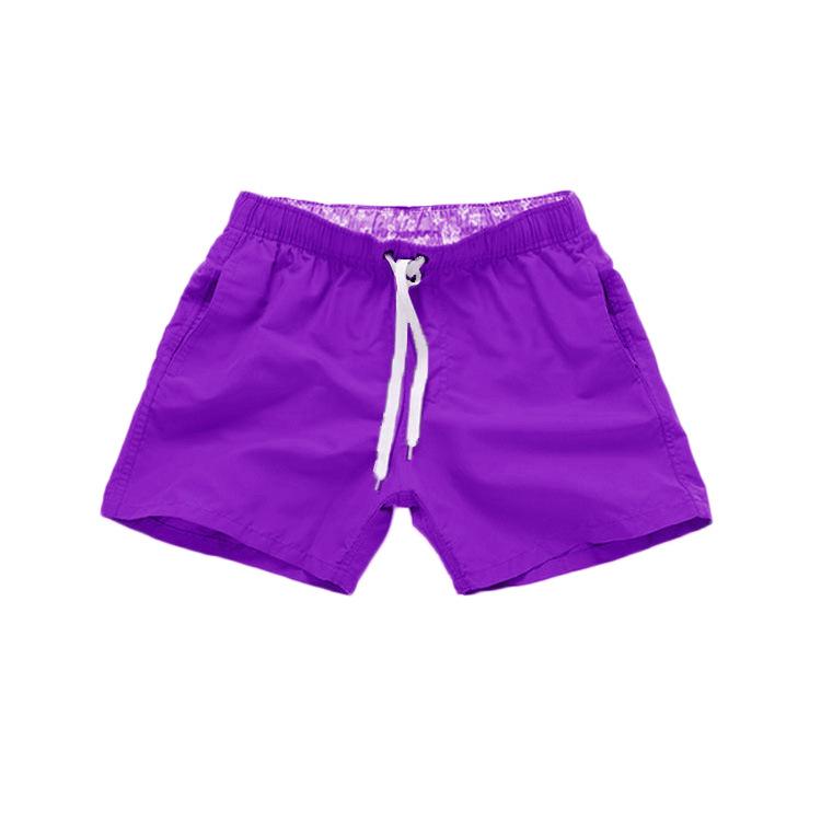 Mens Swim Trunks with Side Pockets Summer Casual Solid Color Beach Shorts Quick Dry Lightweight Board Shorts Swimwear Swimsuit