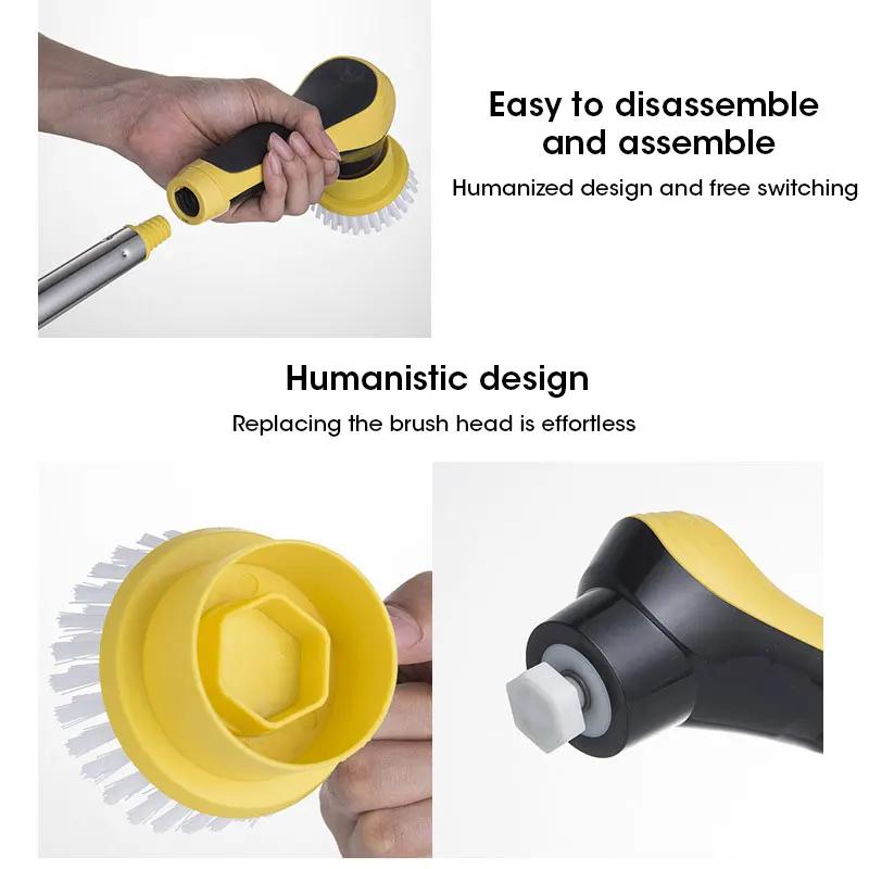 

10-in-1 Multifunctional Wireless Electric Cleaning Brush Household Kitchen Bathroom Brush USB Handheld Rotating Cleaning Tools