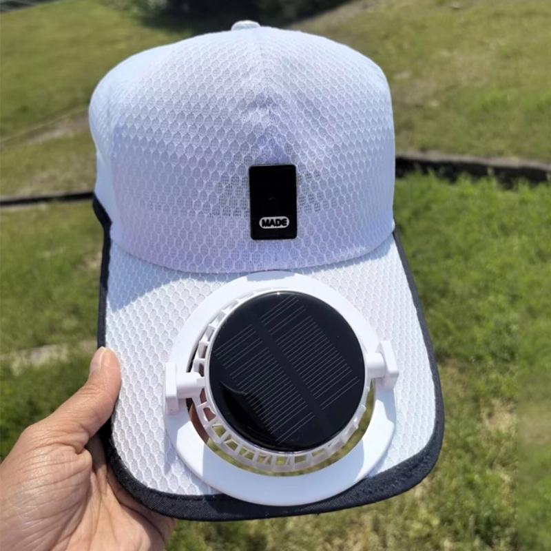 Solar Powered Cooling Fan Hat With USB Charging For Outdoor Activities 600mAh Rechargeable Adjustable Ventilated Sun Hat