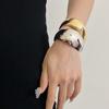 Glossy Surface Metal Arc-shaped Bracelet Geometric Women's Wrist Jewelry  Banquet