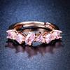 Color Zirconium Gemstone Open Ring Women's Fashion Popular Pink Diamond Geometric Rose Gold Ring