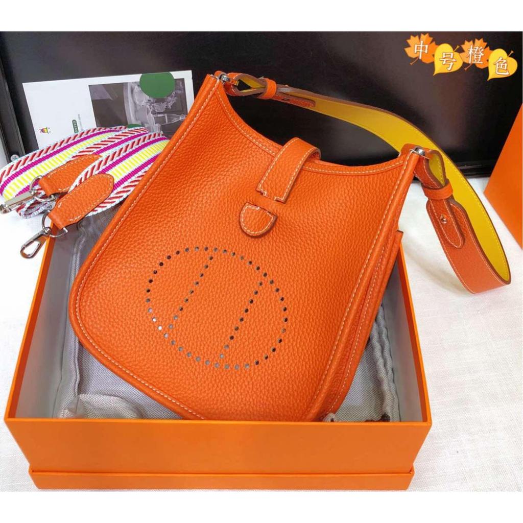 Spot Wholesale Top Layer Cowhide Evelyn Bag Genuine Leather Mini Bucket Bag TC Leather Mini Shoulder Crossbody Bag Tide