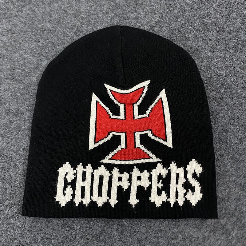 

Y2K trendy hot stamping jacquard men s and women s casual sports knitted hat Onesize чорний