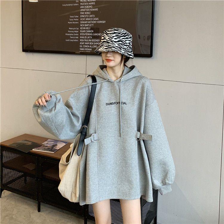 Women Letter Embroidery Casual Hoodies Sweatshirts Female Spring Loose Korean Tops Hooded Sweatshirts