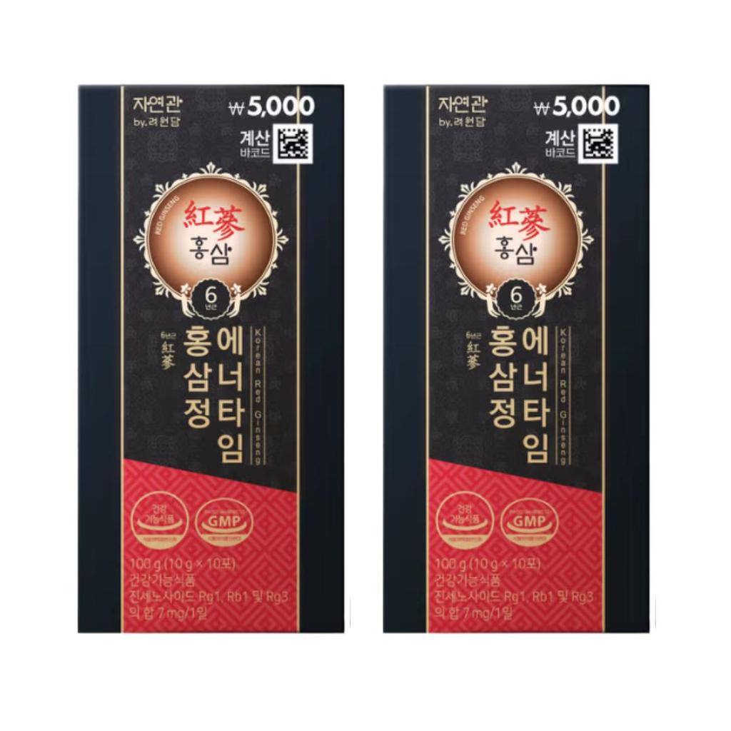 Jayeongwan 6-jähriger koreanischer roter Ginseng EnerTime Sticks (10 g x 10 Sticks) (3 Optionen)