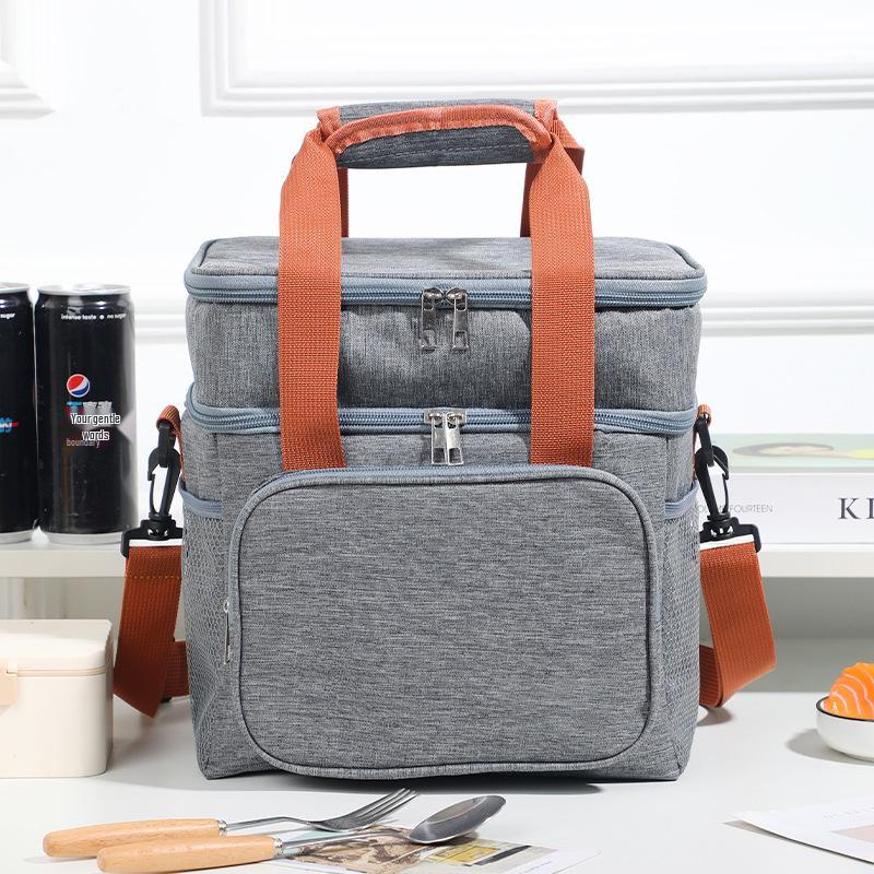 Oxford Cloth Tote Picnic Bag - Large Insulated Lunch & Food Storage Crossbody Bag for Camping