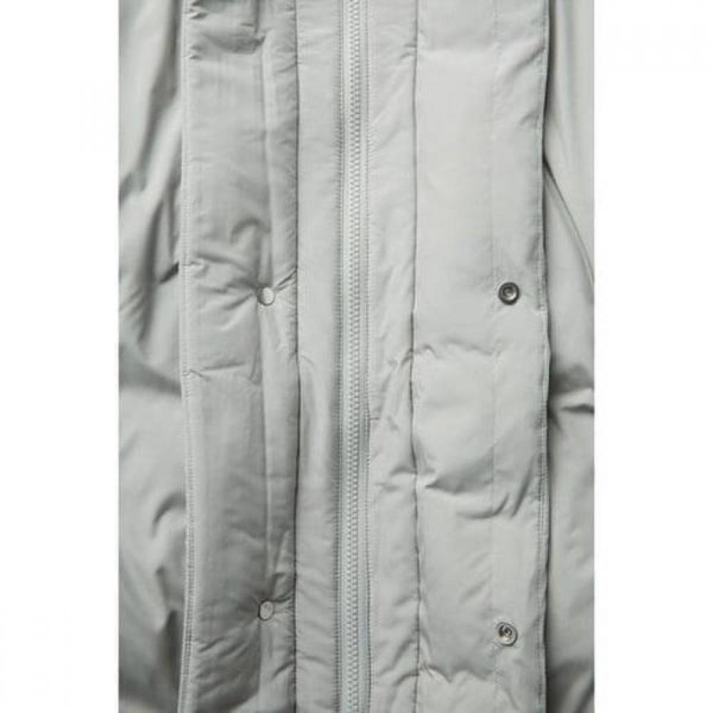 Customellow Gray Oversized Fit Hooded Goose Down Puffer Short Jacket C9uaw25811