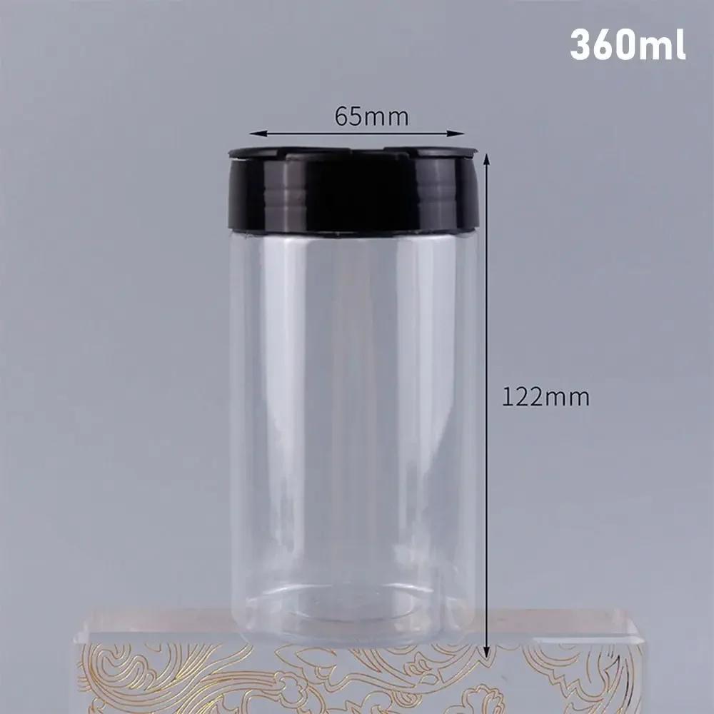 1Pcs Kitchen Gadget Seasoning Bottle with Butterfly Lids Labels Clear BBQ Condiment Box Plastic 130ml-600ml Spice Jars