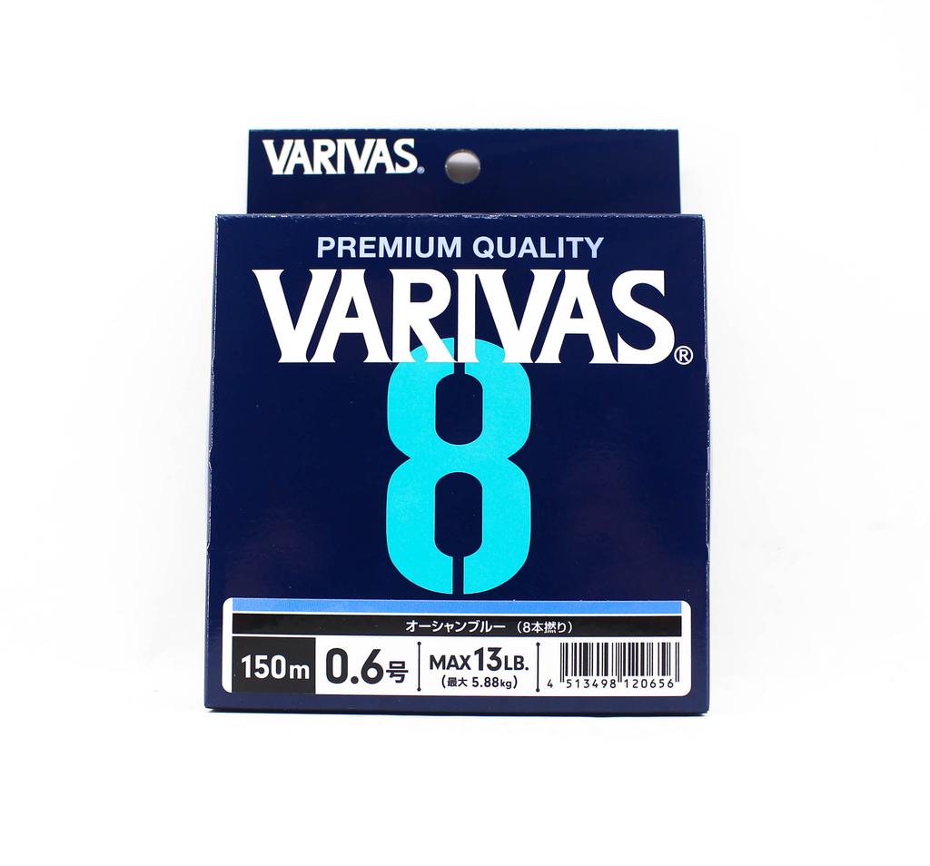 Varivas PE-Schnur Varivas 8 X8 Blau 150m PE 0,6 Max 13lb (0656)