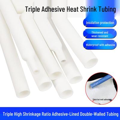 Guaina Termoretraibile Bianca con Adesivo, 3/4x Restringimento per Protezione Cavi Dati, 3x4x Manicotto Isolante a Doppia Parete