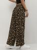 Women's Fashion Leopard Print Wide-Leg Pants with Elastic Waist