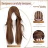Women's Long Black Hime Cut Seamless Wig - Realistic Full Coverage, Age-Defying Straight Hair