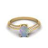 925 Sterling Silver Oval 1.28 CT Opal Gemstone Gold Plated Ring