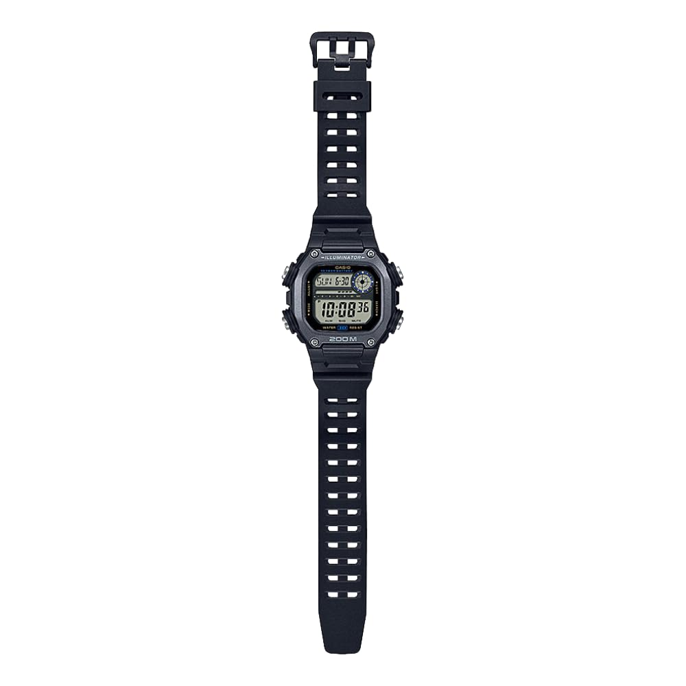 Casio Illuminator 10 Year Extra Long Strap Watch Modern Men's DW-291HX-1AV, Black,