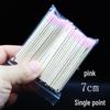 Pink Double-Ended 7cm Cotton Swabs, Multi-Functional 100 Pcs: Tattooing, Eyebrow Correction, Eyeliner, Toothpick, and Nail Art.