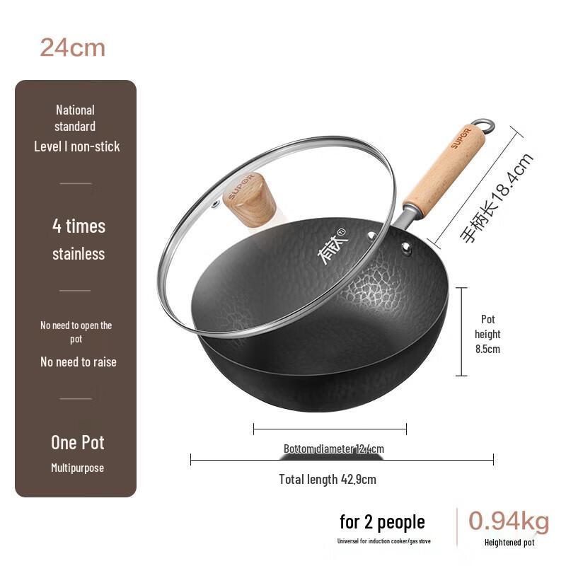 Supor 24cm Titanium Iron Non-stick Wok