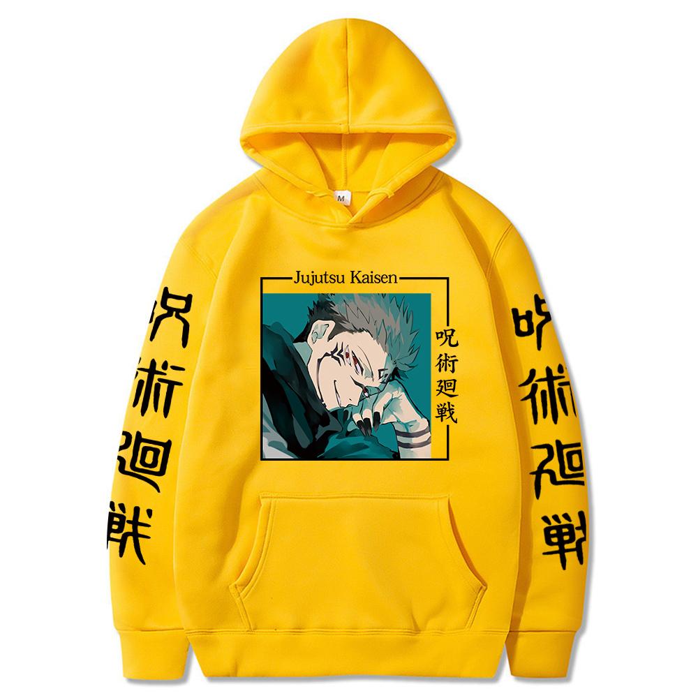 Anime Jujutsu Kaisen Graphic Printed Hoodies Vintage Oversized Hooded Sweatshirt Long Sleeves Hoodie Men Women Clothes