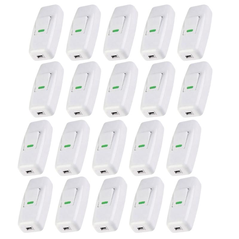 Home Appliance Inline Cord Switches 16A 250V Single On Off Line Unit, Plastic Insulated Housing for Daily Repair Projects