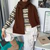 Luochi Wool Blend Embroidered Cable Knit Scarf: Retro Autumn/Winter Style Neck Gaiter for Women & Men