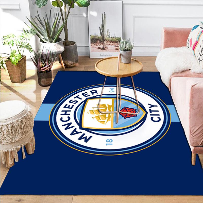 Manchester City Pattern Rug Floor Mat for Living Room or Bedroom Soft and Comfortable Carpet a Gift for Birthday and Holiday.