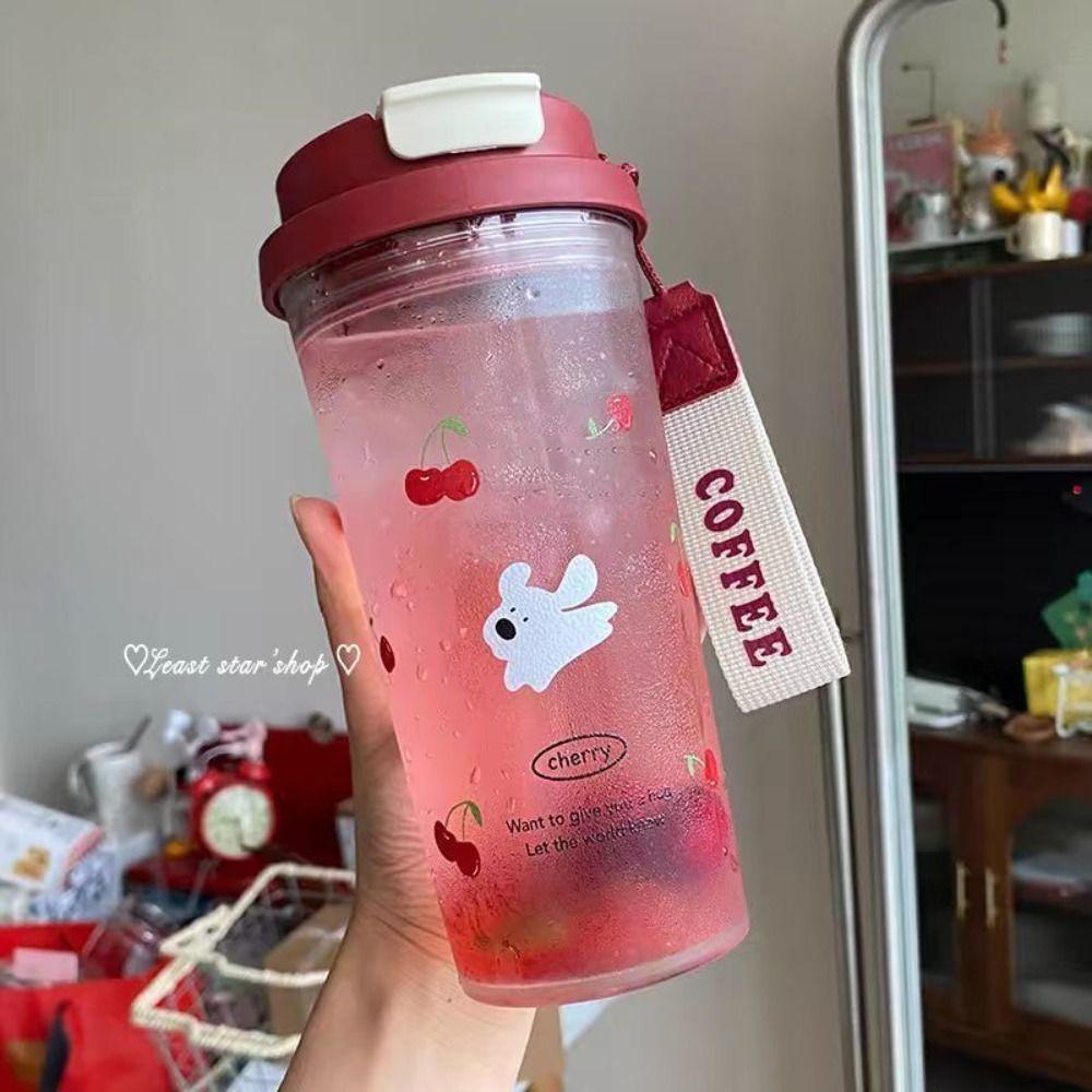 Leak-proof Water Cup Double Drinking Coffee Cup Cute Water Bottle  Student
