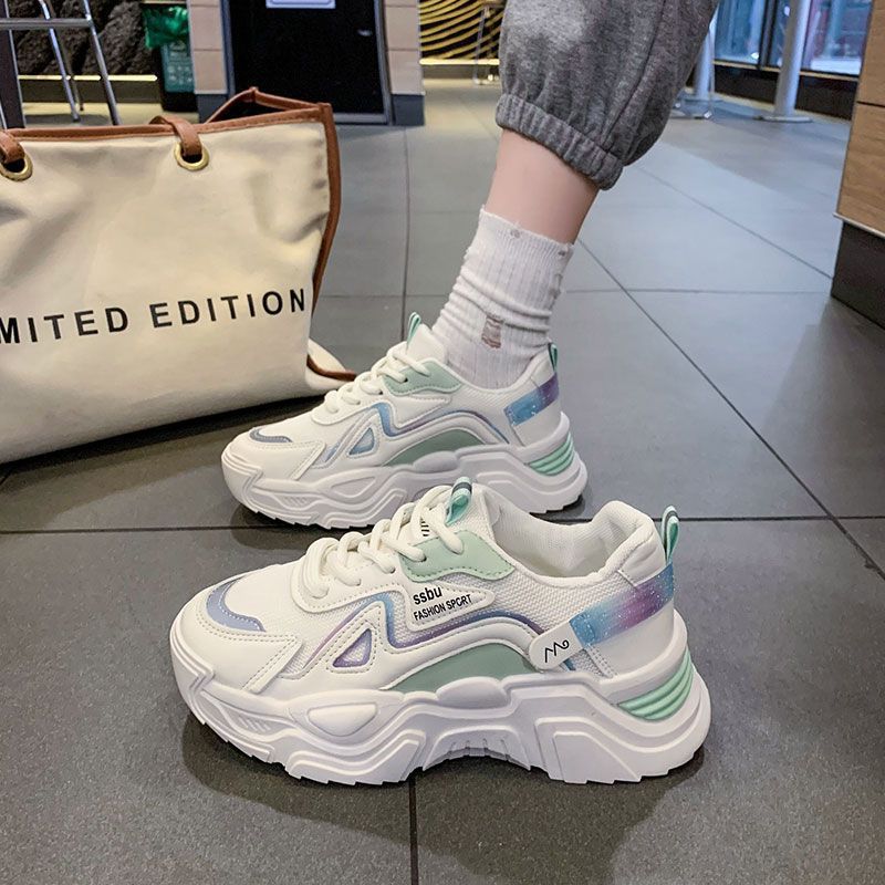 Daddy shoes women's new trendy and versatile 2025 spring and autumn popular sports shoes women's white shoes women's casual shoes