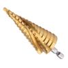 1pc High Speed Steel Titanium Coated Step Drill Bit Spiral Flute Hex Shank Power Tools 432mm