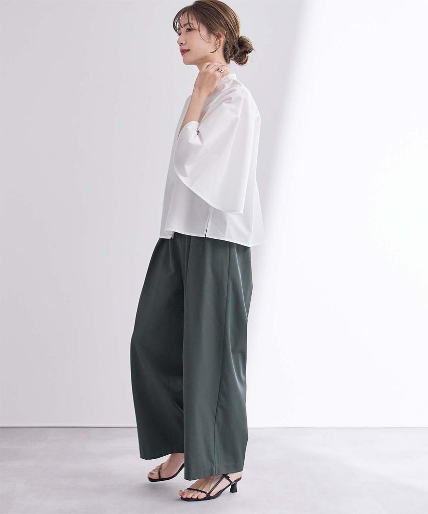 Elastický pas široké kalhoty BFXT0309 S Charcoal [Yours] Vodoodpudivé s dvěma záševky Dámské