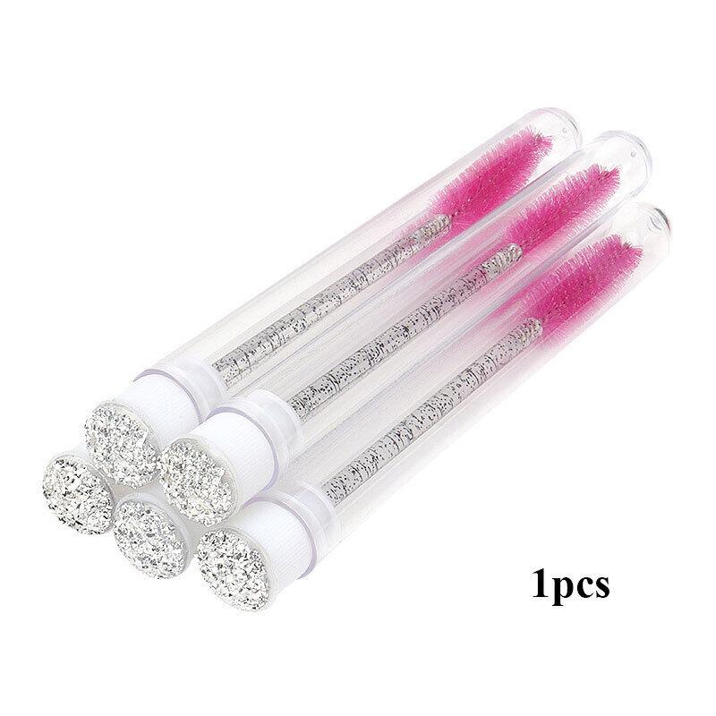 3pcs Eyelash Eyebrow Brush Mascara Wands Diamond Tube Crystal Handle Lash Applicator+