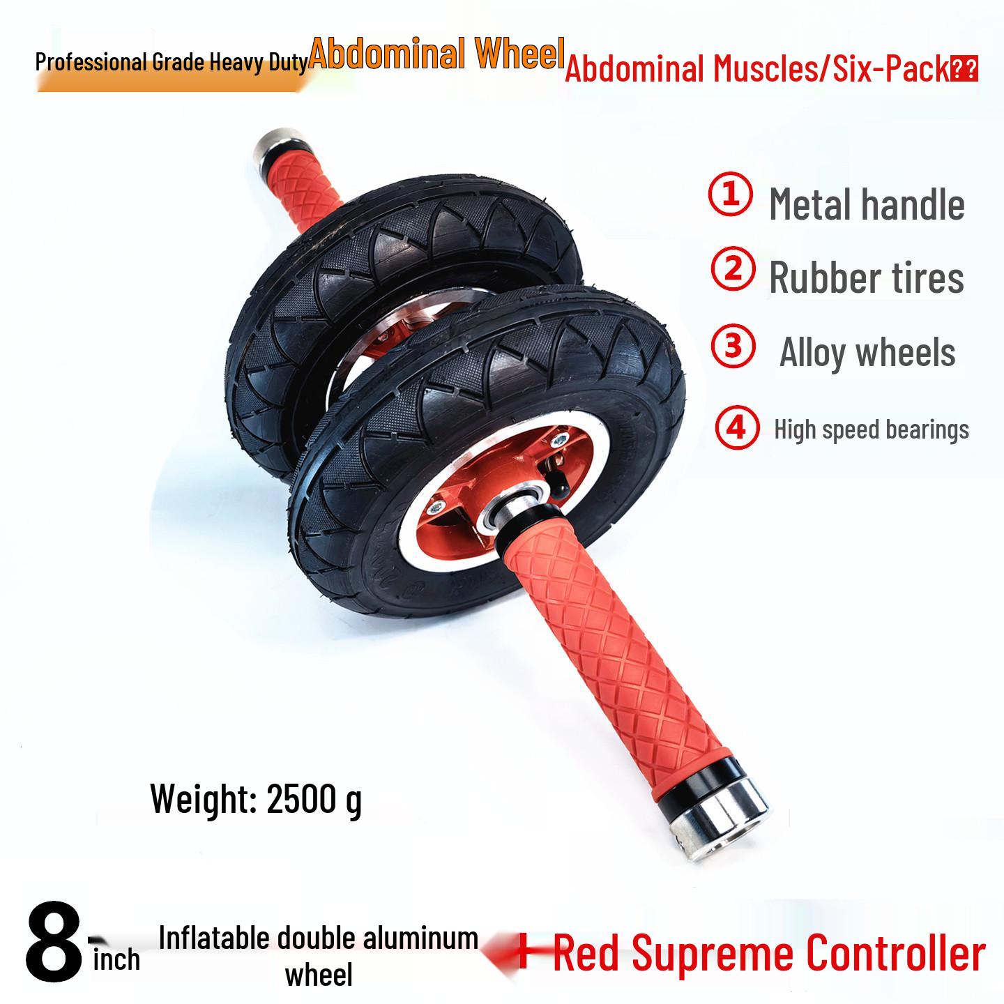 Inflatable Double Wheel Ab Roller for Home Fitness - Men & Women
