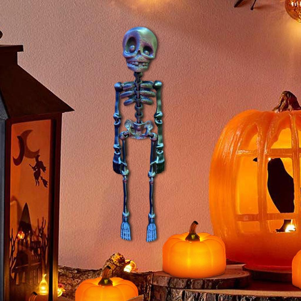 Skeleton Fridge Magnets Halloween Poseable Skeleton Decorative Magnets Cool Skull Decor Funny Spooky Stickers Party Supplies