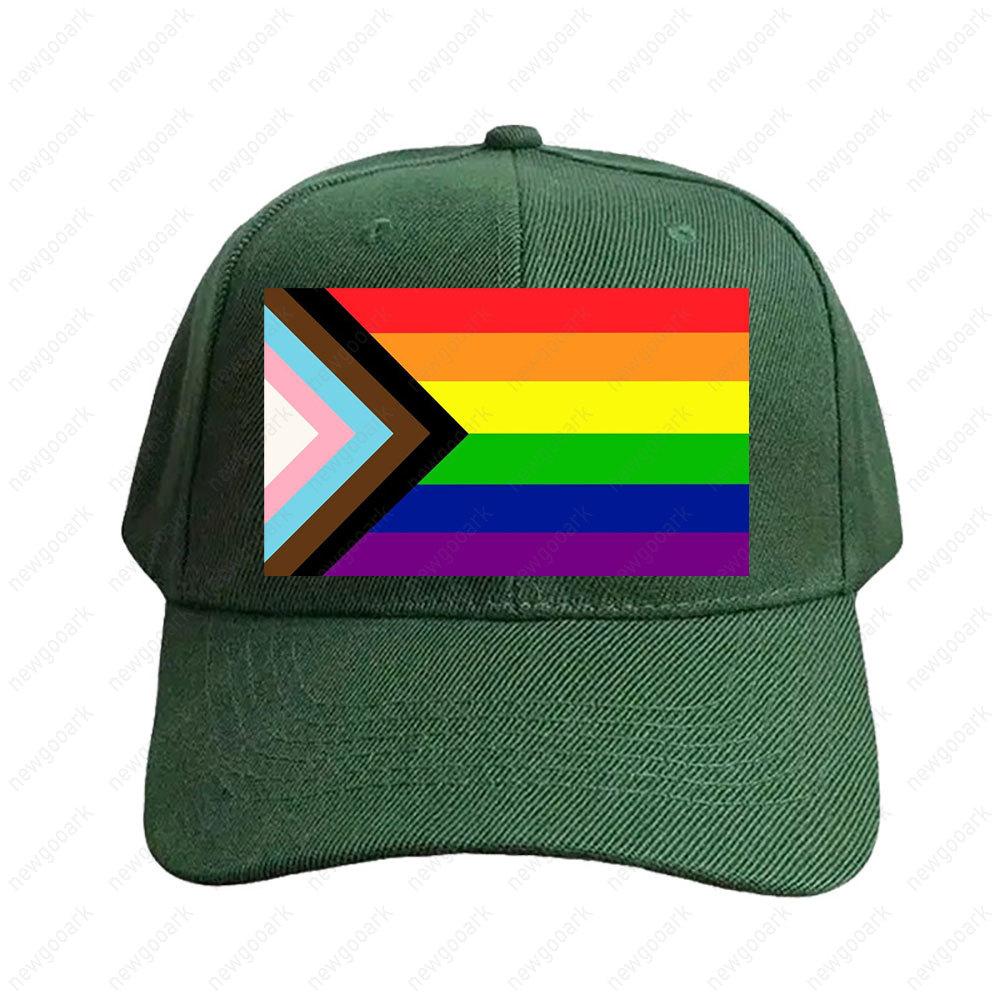 Homosexuelle Progress Pride Flagge Kappe Sommer Damen Unisex Erwachsener Schirmmütze Mode Lässig Verstellbar Bedruckte Baseballkappen Trucker Cap