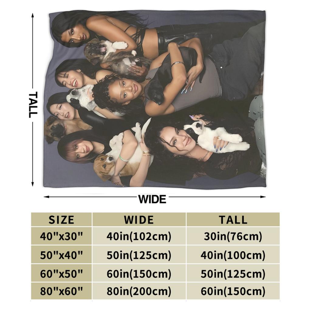 Katseye Kpop Music Girls Flannel Blanket Autumn Super Soft Throw Blanket Home Decor Aesthetic Bedspread Sofa Bed Cover