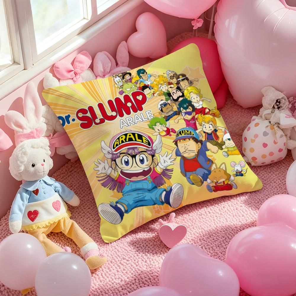 Cartoon Dr Slump Arale Cushion Cover Pattern Printed Pillowcase for Living Room Sofa Cushion Cover & Bedroom Decor